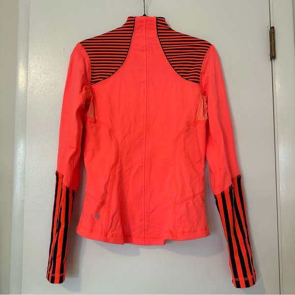 Lululemon Forme Classic Stripe Light Flare Inkwell Zip Front Athletic Jacket 8 - Picture 8 of 11
